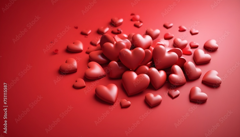 A bunch of red hearts on a red background A bunch of red hearts on a red background