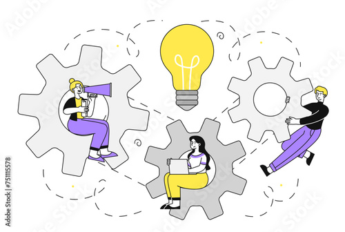 Team building vector simple concept