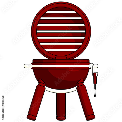 Barbeque grill element. Vector illustration with spring season theme. Editable vector element.