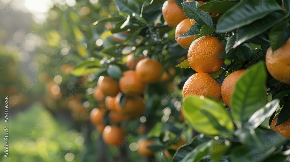 Orange Farm. Toppings focus on orange fruit. Generative Ai