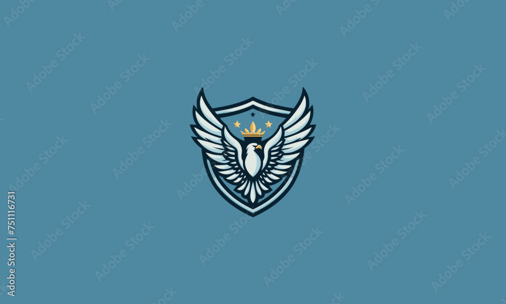 shield and wings vector illustration flat design shield and wings vector illustration flat design