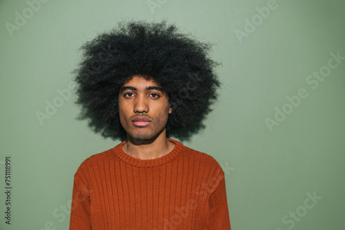 male portrait with afro hairstyle photo