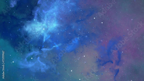 blue panorama of sky and galxy with milky ways