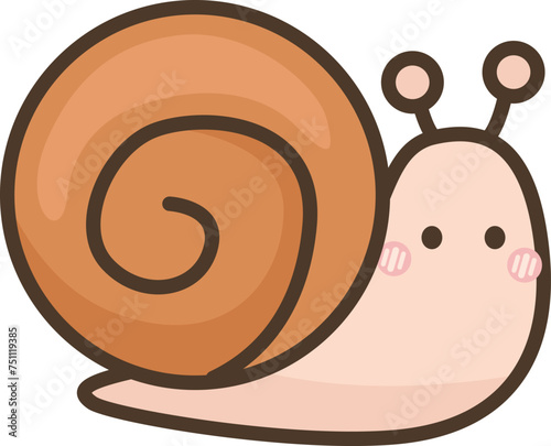 a vector of a cute snail 