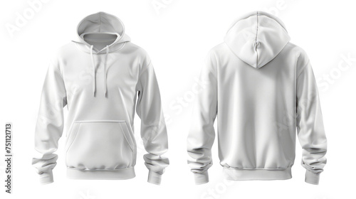 Mockup White gildan 18500 hoodie template textile fashion clothe on transparent background. Generative Ai