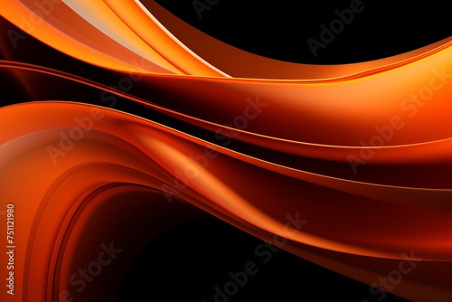 A Burst of Creativity Captured in Abstract Orange Curves  Evoking a Sense of Artistic Inspiration  Generative AI