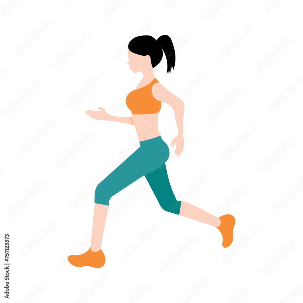 Woman Running Illustration Woman Running Illustration