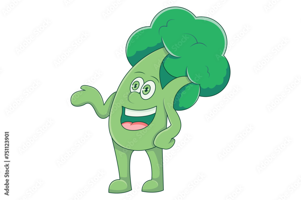 Cute Broccoli Character Design Illustration Cute Broccoli Character Design Illustration