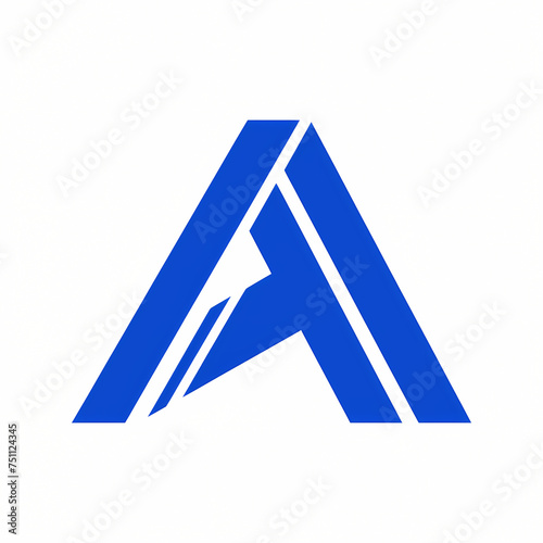 Free Download Blue Letter A Logo with Sharp Edges on White Background - GFXLoad