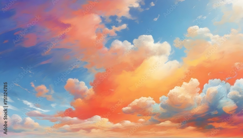 PSD a colorful background with a blue sky and orange colors
