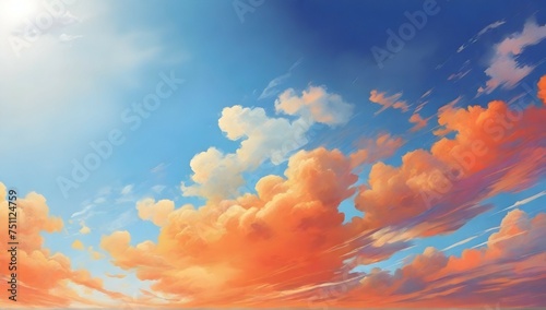 PSD a colorful background with a blue sky and orange colors