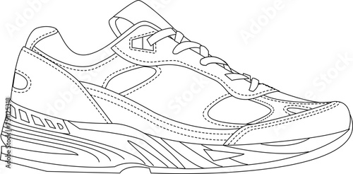 sneaker outline illustration vector