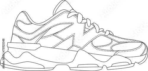 sneaker outline illustration vector