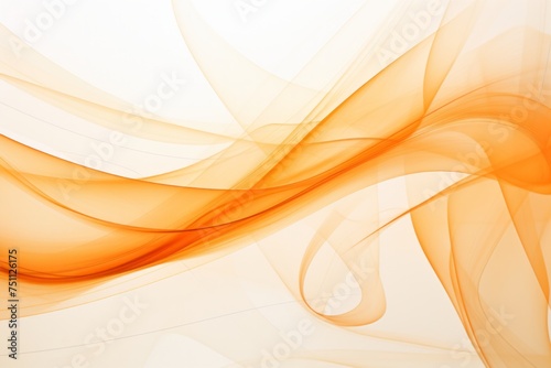 Elegantly Flowing Abstract Orange Curves, Reminiscent of a Graceful and Harmonious Dance, Generative AI