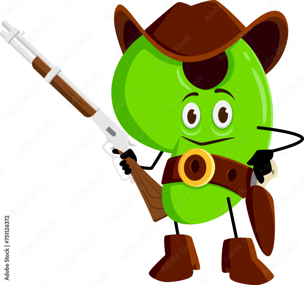 Cartoon math number nine cowboy, ranger, sheriff, robber and bandit ...