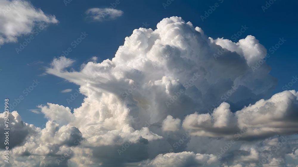 Sky filled with fluffy white clouds on a bright summer day Sky filled with fluffy white clouds on a bright summer day