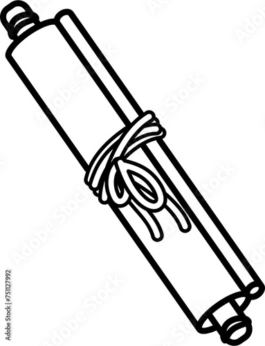 Haiku Scroll Outline Illustration