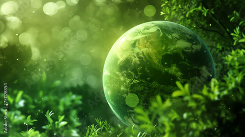 Verdant Earth. A Greenery-Adorned Planet. Generative AI.