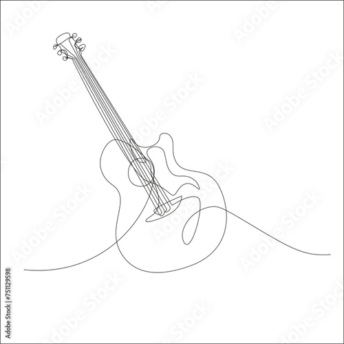 Vector eps10 one line art guitar