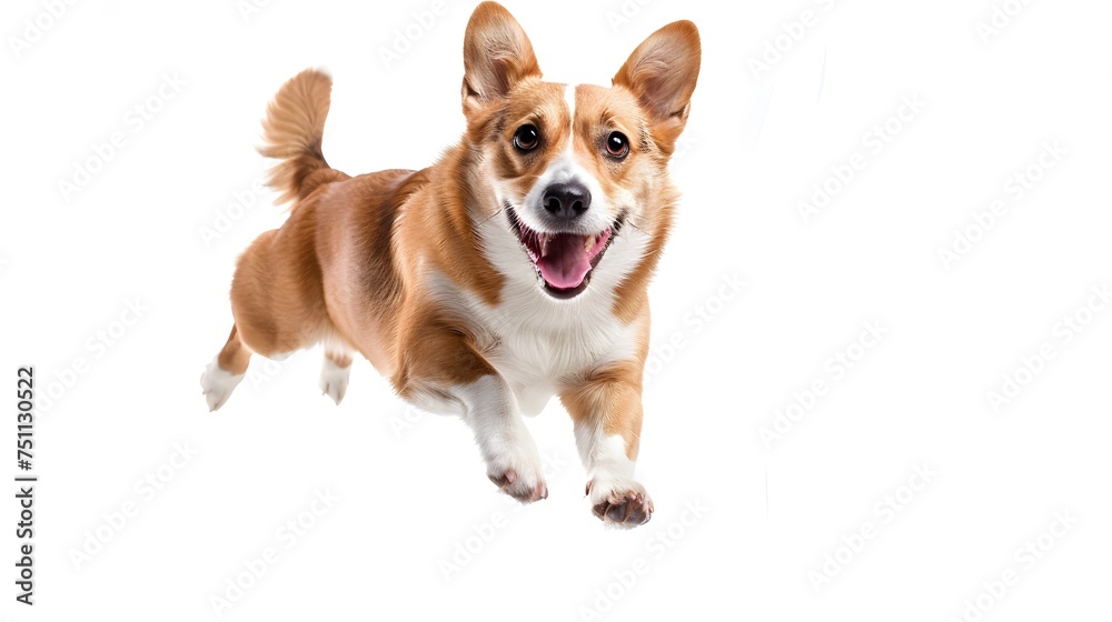 A dog on a white background A dog on a white background