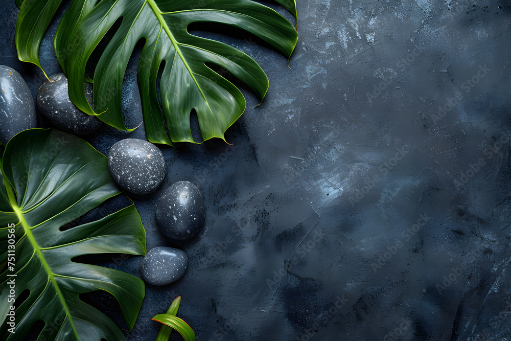 Spa Treatment Ambience with Candlelit Stones and Leaves Amidst Rustic Shades and Smokey Hues Spa Treatment Ambience with Candlelit Stones and Leaves Amidst Rustic Shades and Smokey Hues