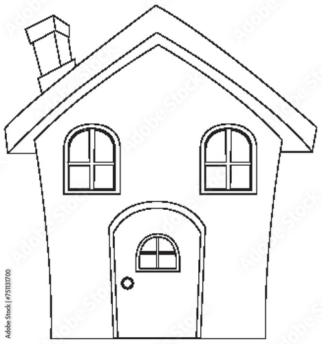 Simple line drawing of a quaint house