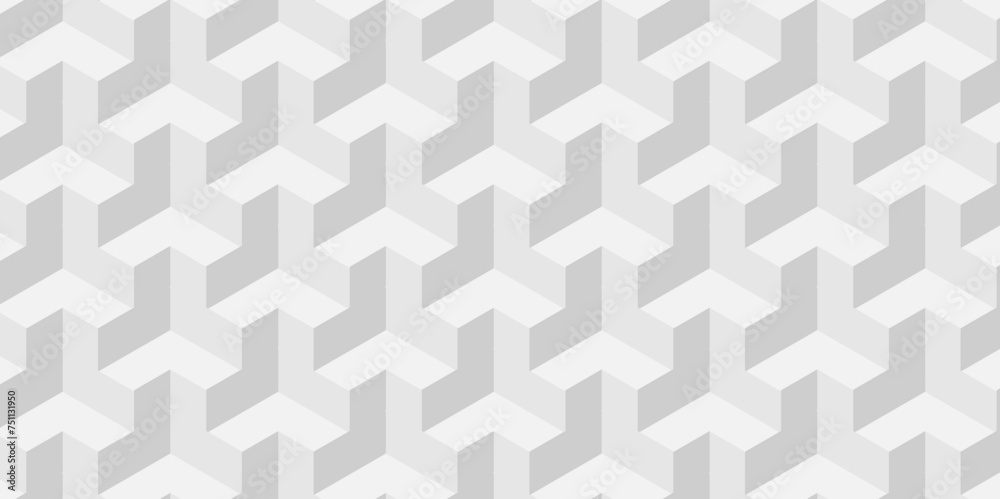 	
Minimal modern cube tile and mosaic wall grid backdrop hexagon technology transparent wallpaper background. white and gray geometric block cube structure backdrop grid triangle texture vintage desig