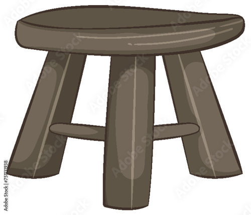 Vector graphic of a three-legged stool