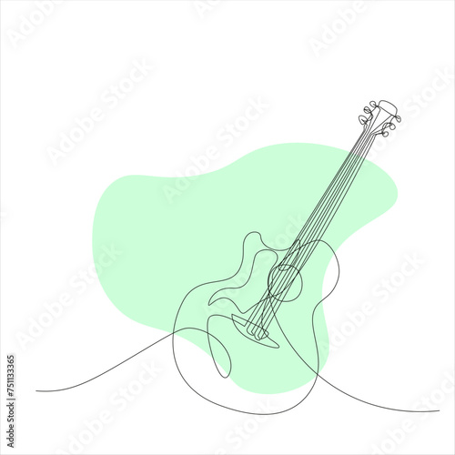 Vector eps10 one line art guitar