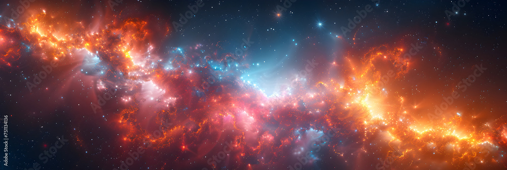 Space epic realistic galaxy illustration,
Speed Movement Blue and Orange High Tech Technology