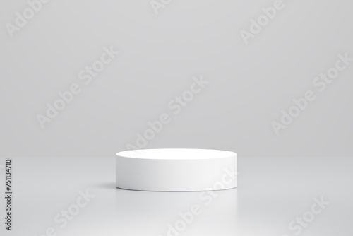 White luxury round podium for placing products 3D background