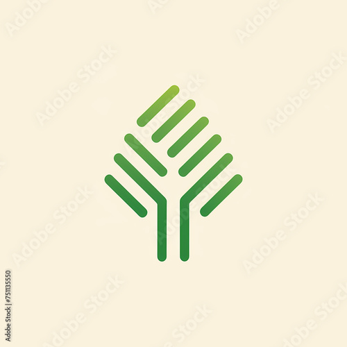 Gradient Green Tree Logo 