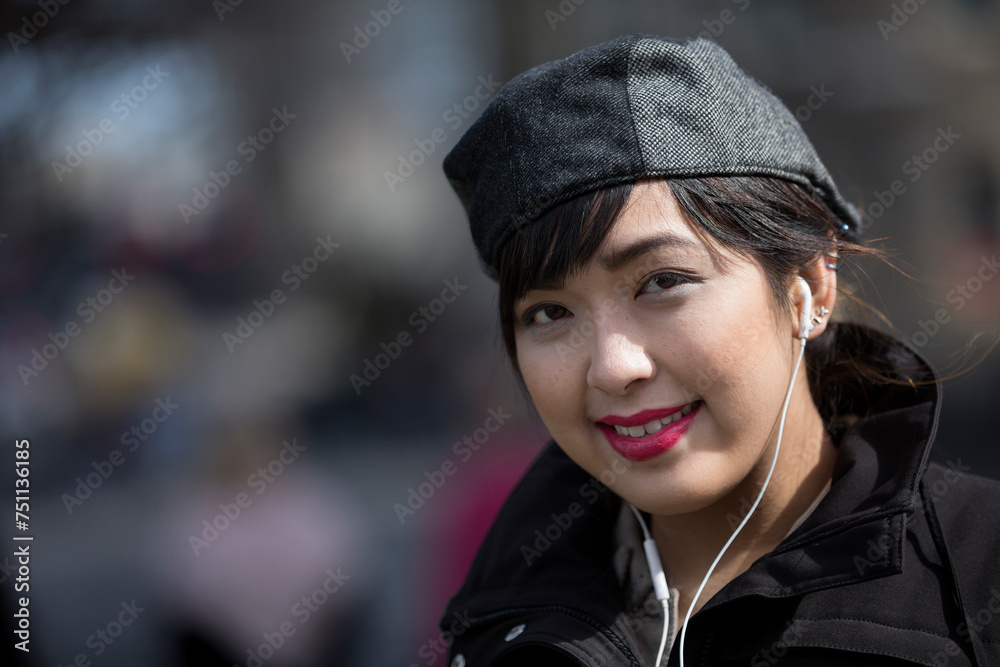 Cool Asian woman in the city.