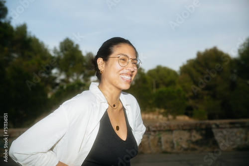 Happy Golden Outdoors Portrait photo