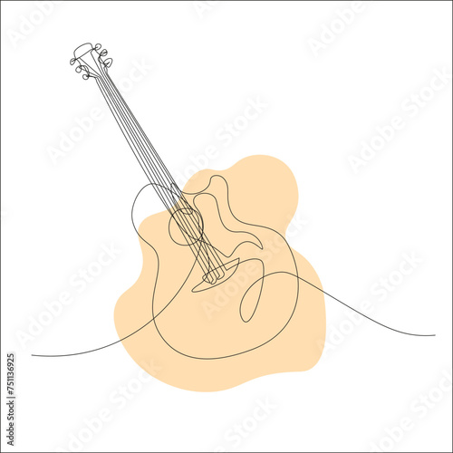 Vector eps10 one line art guitar