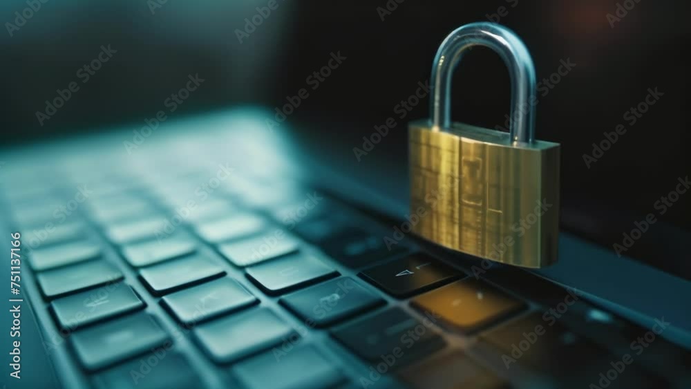 A closeup of a padlock on a laptop symbolizing the need for robust encryption and secure access controls to prevent unauthorized access to data.
