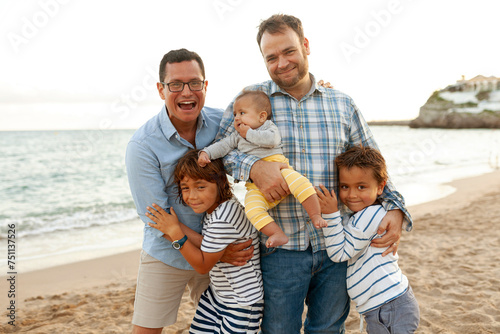 family portrait at the beach photo