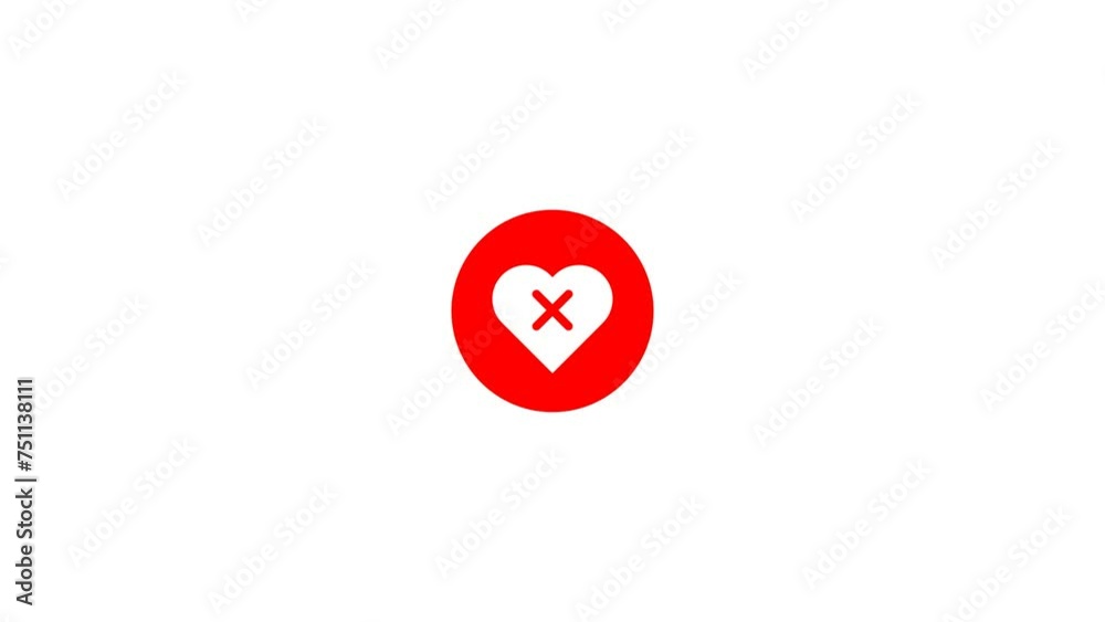 circle heart icon with animated cross on white background. 4k Video circle heart icon with animated cross on white background. 4k Video