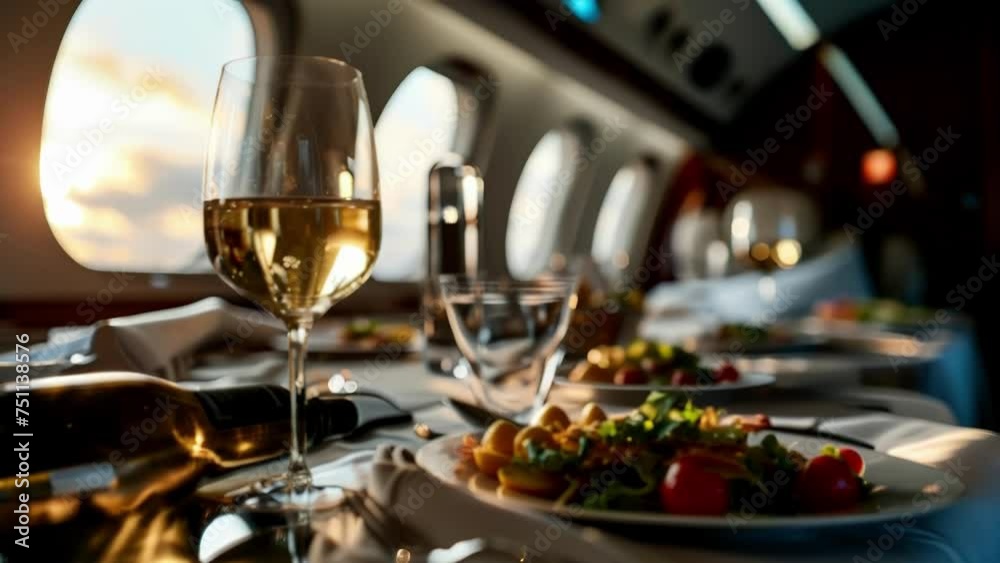 Indulge in a lavish dining experience while taking in the coastal charm that surrounds the private jet from the comfort of your seat. Indulge in a lavish dining experience while taking in the coastal charm that surrounds the private jet from the comfort of your seat.