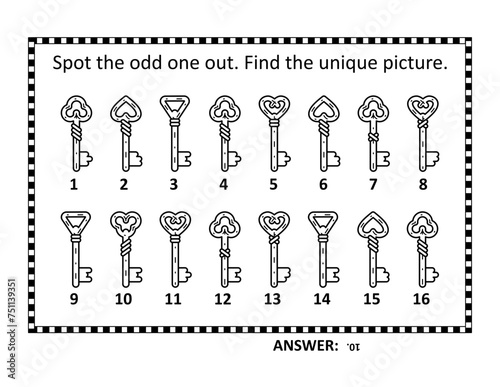 Abstract brain game, or visual puzzle. Answer included.
