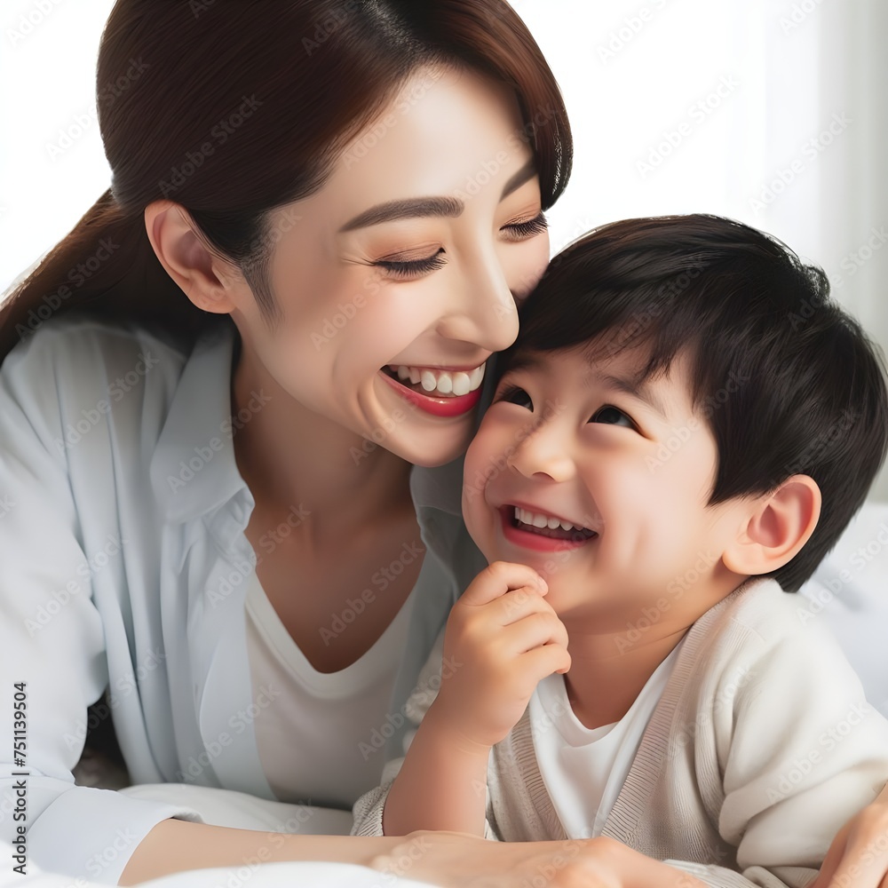 Lovely family photo, showing parents' love and children's happiness, my most important motivation, my family. Generative AI Lovely family photo, showing parents' love and children's happiness, my most important motivation, my family. Generative AI