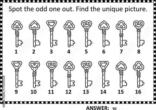 Abstract brain game, or visual puzzle. Answer included.
