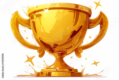 Clipart of a golden trophy with shining star