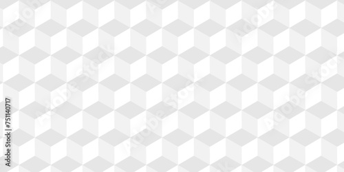 Fototapeta Naklejka Na Ścianę i Meble -  Minimal modern cube tile and mosaic wall grid backdrop hexagon technology transparent wallpaper background. white and gray geometric block cube structure backdrop grid triangle texture vintage design.