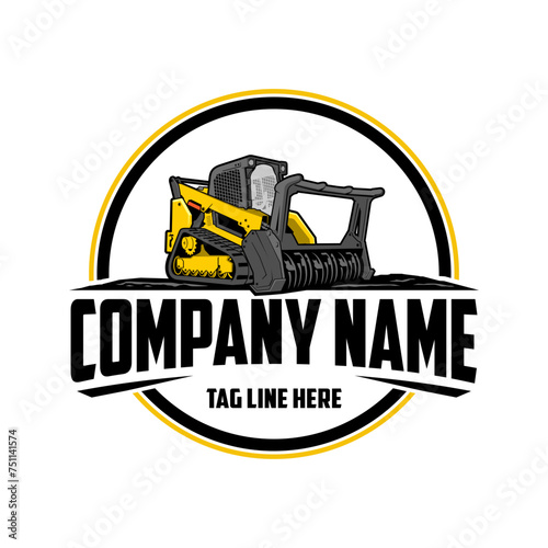 mulching machine illustration, Land Clearing Mulcher vector art