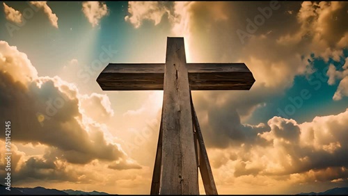 Cross Silhouette Against a Sunset Sky