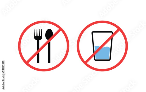 food ban during ramadan fasting and drink icon isolated on white background