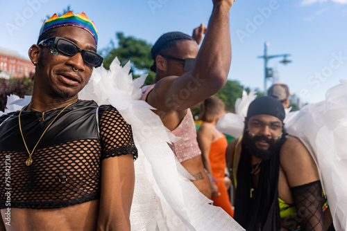 Portrait Of Gay Community During New York Pride March. photo