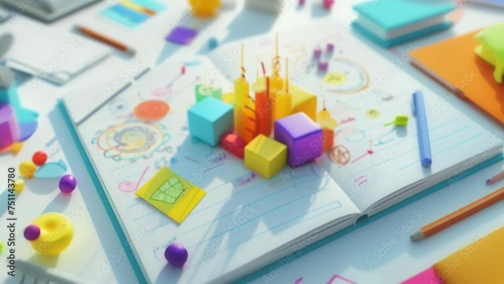 Notebook pages filled with colorful mind maps and notes showcasing the brainstorming process in a collaborative learning environment.