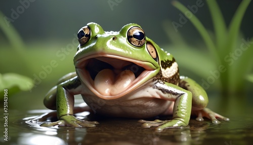 A frog with its mouth open cute froggy jumping flying